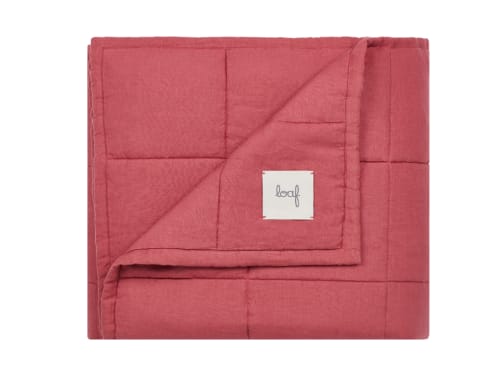 Lazy Linen Quilt - 230cm x 250cm - Raspberry Fool