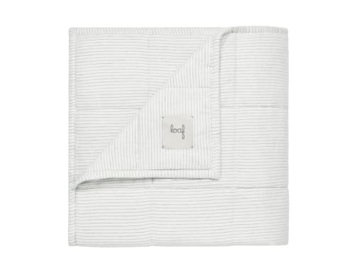 Stripey Slubby Linen Quilt - 230cm x 250cm - Duck Pond Teal