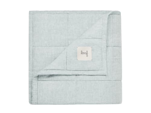Marley Linen Quilt - 230cm x 250cm - Duck Pond Teal Marle