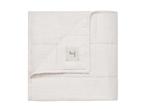 Stripey Slubby Linen Quilt - 230cm x 250cm - Raspberry Fool