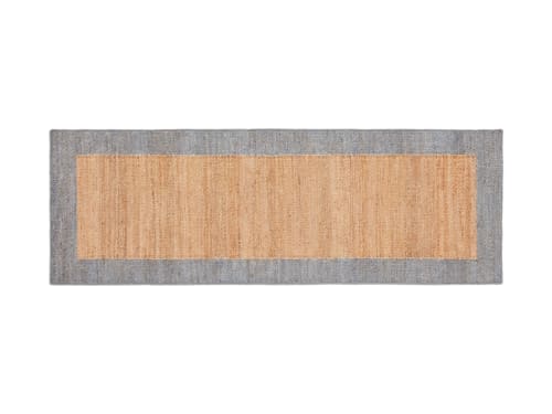 Bordy Edge Jute Runner 80 x 240 cm in Blue