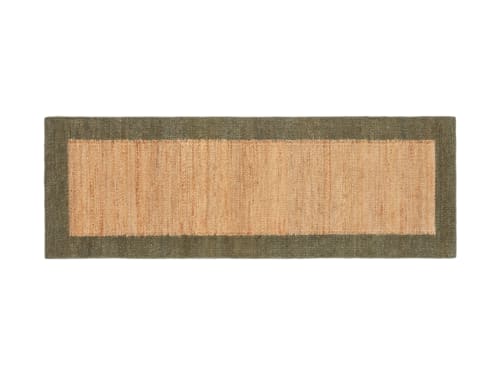 Bordy Edge Jute Runner 80 x 240 cm in Green