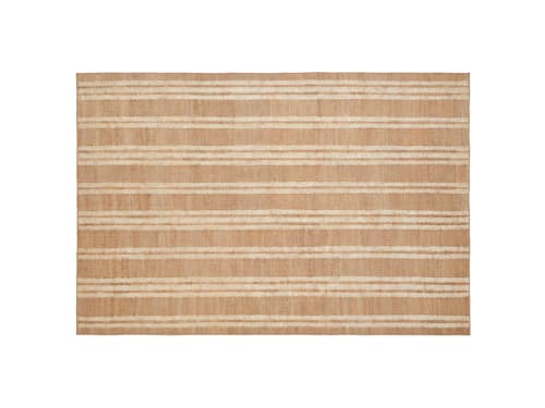 Stripey Jute Rug - 200cm x 300cm - Natural with Chalk
