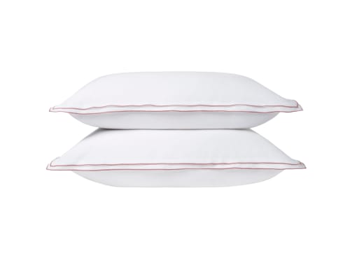 Twin Trim Classy Cotton Set of 2 Pillowcase - Standard - Raspberry Fool