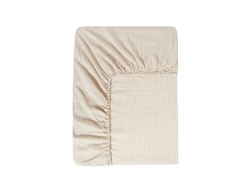 Stripey Slubby Linen Fitted Sheet Superking in Duck Pond Teal