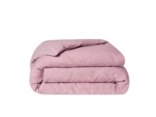 Lazy Linen Duvet Cover - Superking - Raspberry Fool Marle