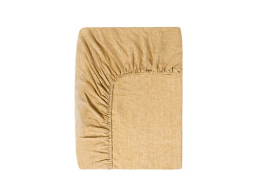 Lazy Linen Fitted Sheet - Superking - Butterscotch Marle