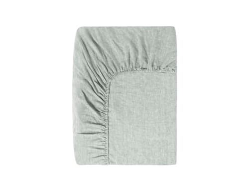 Lazy Linen Fitted Sheet - Double - Duck Pond Teal Marle