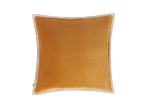 Bordy Edge Velvet Cushion 43 x 43 cm in Ochre
