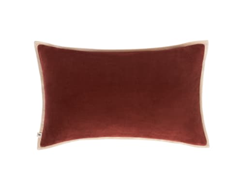 Bordy Edge Velvet Cushion 40 x 66 cm in Brown