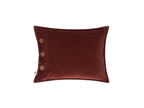 Easy Buttons Velvet Cushion 30 x 40 cm in Brown