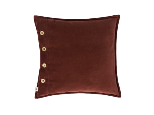 Easy Buttons Velvet Cushion 43 x 43 cm in Brown