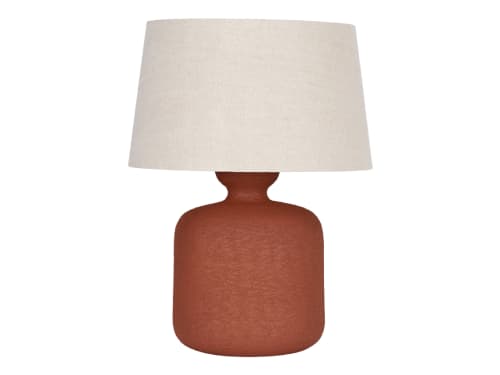 Dapple Ceramic Table Lamp - Large - Cinnamon Sticks Orange