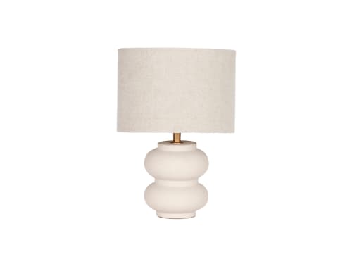 Double Scoop Ceramic Lamp - Small - Sandcastle Beige