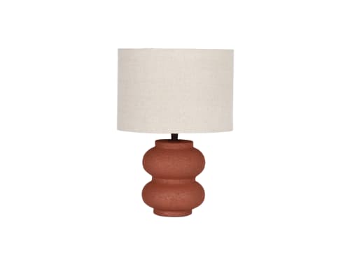 Double Scoop Ceramic Lamp - Small - Cinnamon Sticks Orange