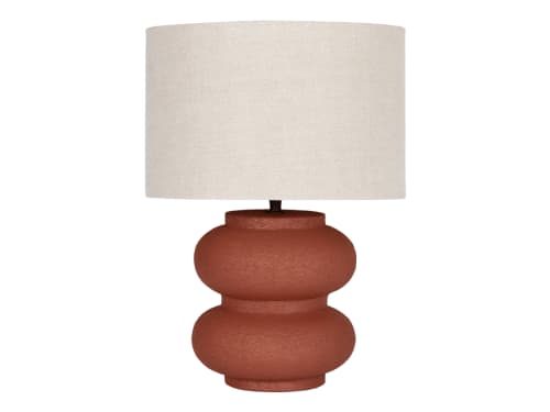 Double Scoop Ceramic Lamp - Medium - Cinnamon Sticks Orange