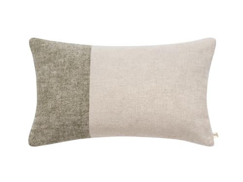 Marley Linen Block Cushion - 40x66 - Welly Boot Green