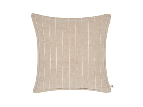 Stripey Stitch Linen Cushion  - 43x43 - Lost Truffle Taupe