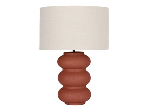 Triple Scoop Ceramic Lamp - Large - Cinnamon Sticks Orange