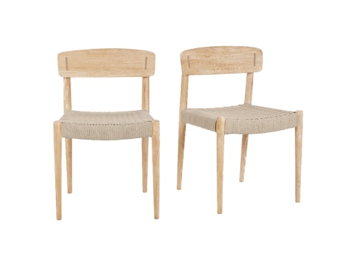 Butter Pair of Chairs - Standard - Whitewashed Oak