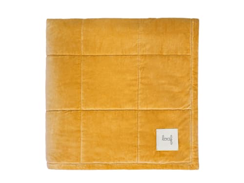 Dozer Velvet Quilt  - 200cm x 230cm - Butterscotch