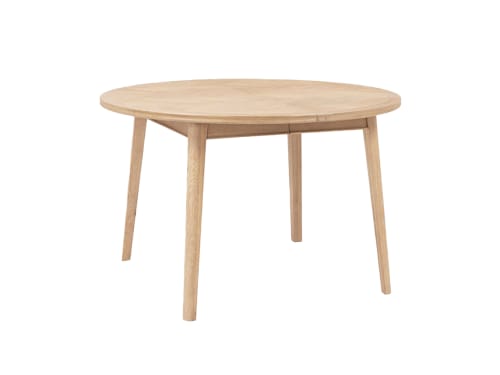 Parquet Pie Extending Dining Table - Standard - Whitewashed Oak