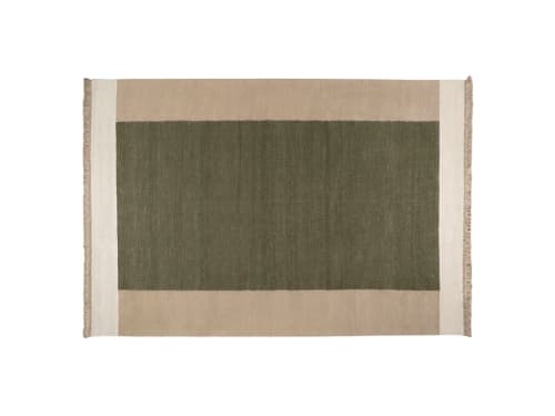 Blocky Linen Rug - 200 x 300 - Olive