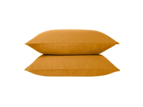 Lazy Linen Set of 2 Pillowcases - Standard - Butterscotch