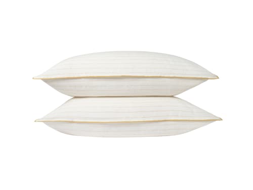 Widey Stripe Lazy Linen Set of 2 Pillowcases - Standard - Butterscotch