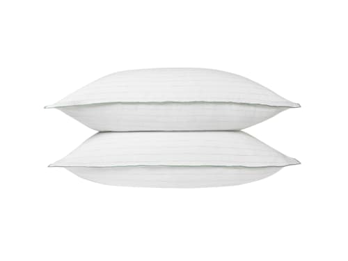 Widey Stripe Lazy Linen Set of 2 Pillowcases - Standard - Duck Pond Teal