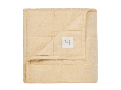 Marley Linen Quilt - 200cm x 230cm - Butterscotch Marle