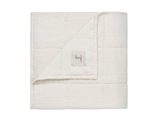 Stripey Slubby Linen Quilt - 200cm x 230cm - Butterscotch