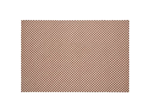 Checky Wool Rug - 140cm x 200cm - Brown and Oat