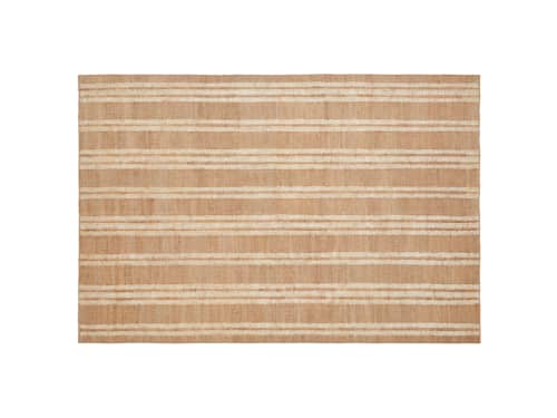 Stripey Jute Rug - 200cm x 300cm - Natural with Chalk