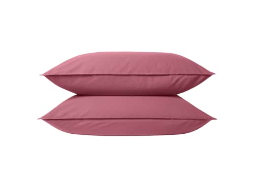 Easy Cotton Set of 2 Pillowcases in Raspberry Fool