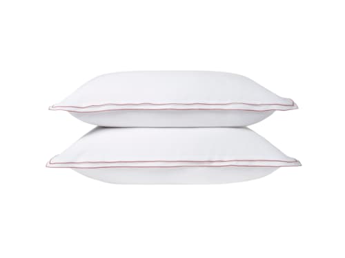 Twin Trim Classy Cotton Set of 2 Pillowcase - Standard - Raspberry Fool