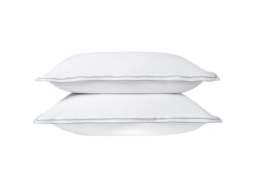 Twin Trim Classy Cotton Set of 2 Pillowcase - Standard - Duck Pond Teal