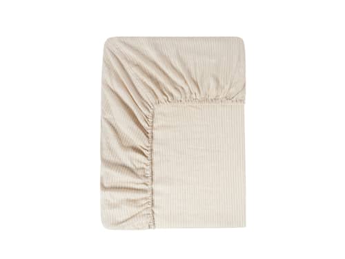 Stripey Slubby Linen Fitted Sheet - King - Duck Pond Teal Stripe