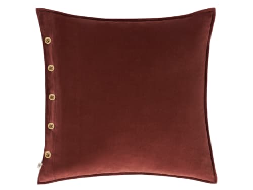 Easy Buttons Velvet Cushion 60 x 60 cm in Brown