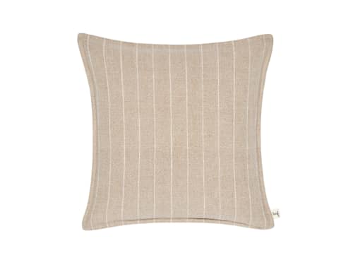 Stripey Stitch Linen Cushion  - 43x43 - Lost Truffle Taupe