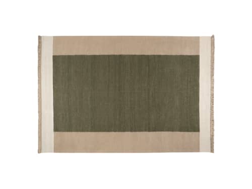 Blocky Linen Rug - 140 x 200 - Olive