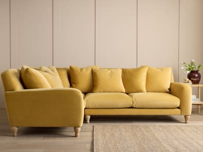 Bear Hug corner Sofa in Honey Pot Yellow Chenille