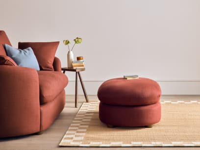 Curvella Footstool School Satchel Brown Linen