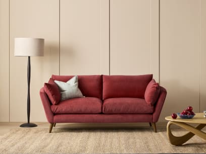 Groover Sofa in Toffee Apple Red Chenille