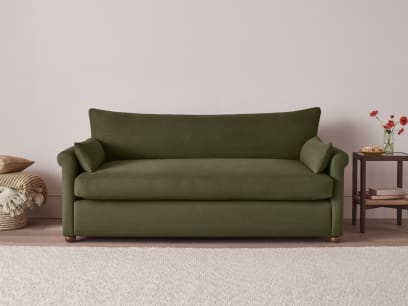 Queenie Sofa Bed in Waxed Jacket Green Linen