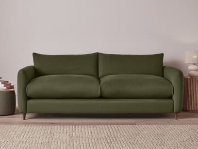 Squishmeister Sofa Bed Flat-Pack in Waxed Jacket Green Linen