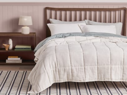 Stripey Slubby Linen Quilt