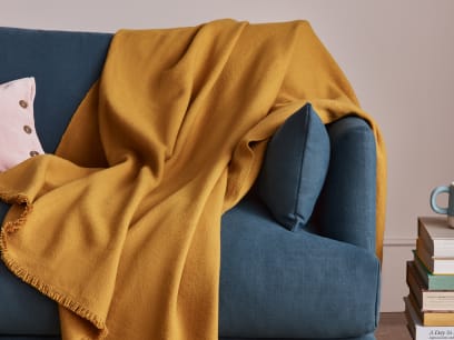 Nuzzler Merino Wool Blanket in Ochre