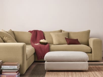 Big Easy Footstool in Whipped Cream Clever Boucle