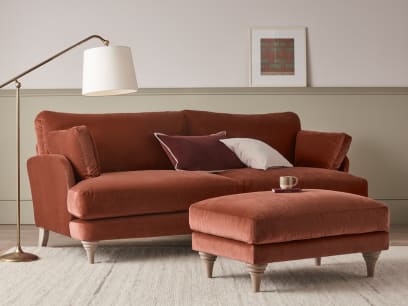 Smithy Footstool in Broken Pot Clever Velvet